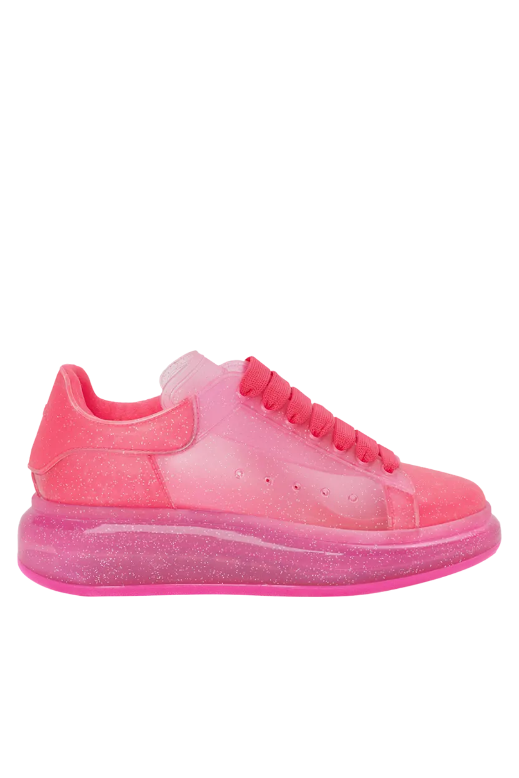 Alexander McQueen Oversized Glitter Rubber Sneakers Pink