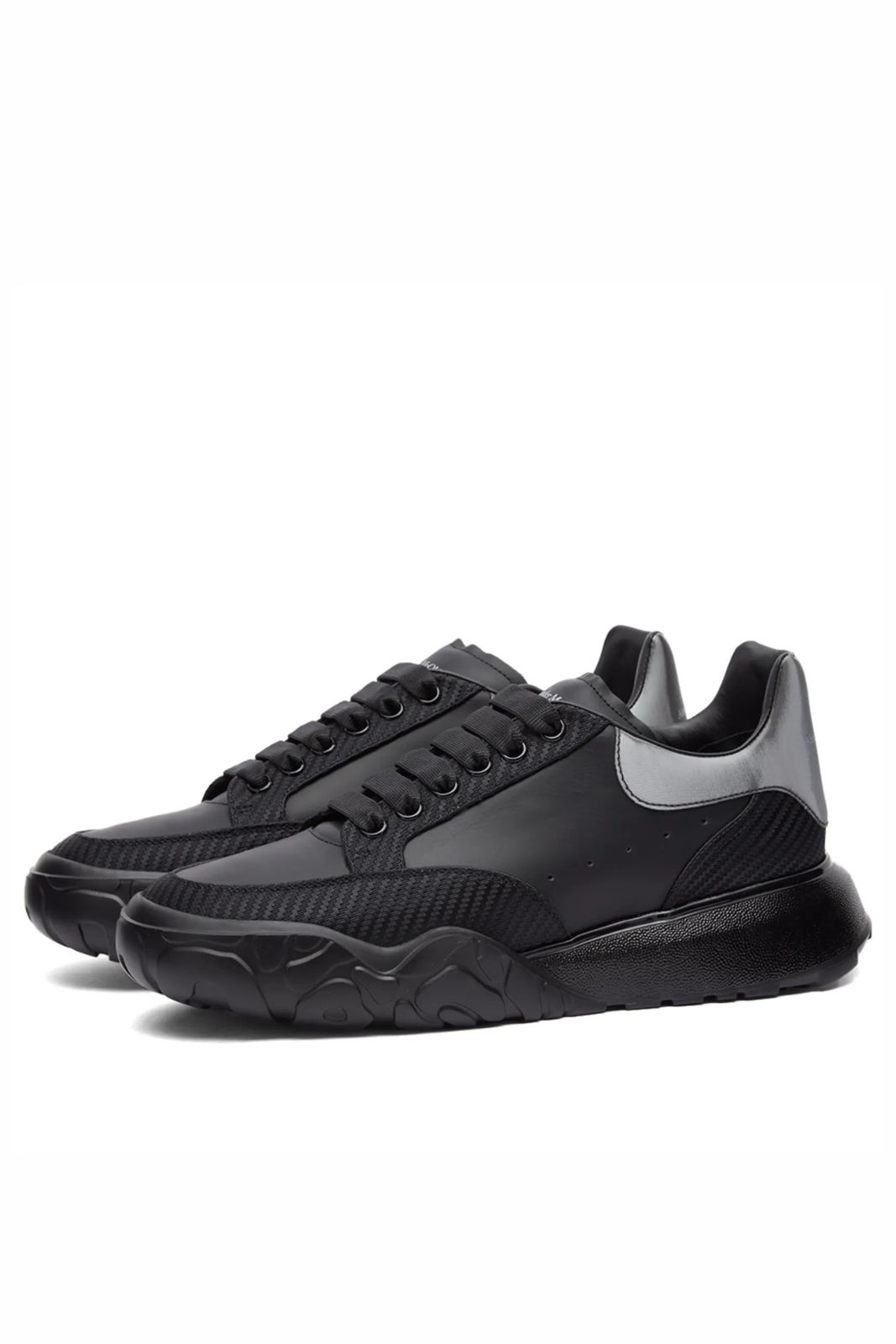 Alexander McQueen Men's Court Sneakers in Black Grey