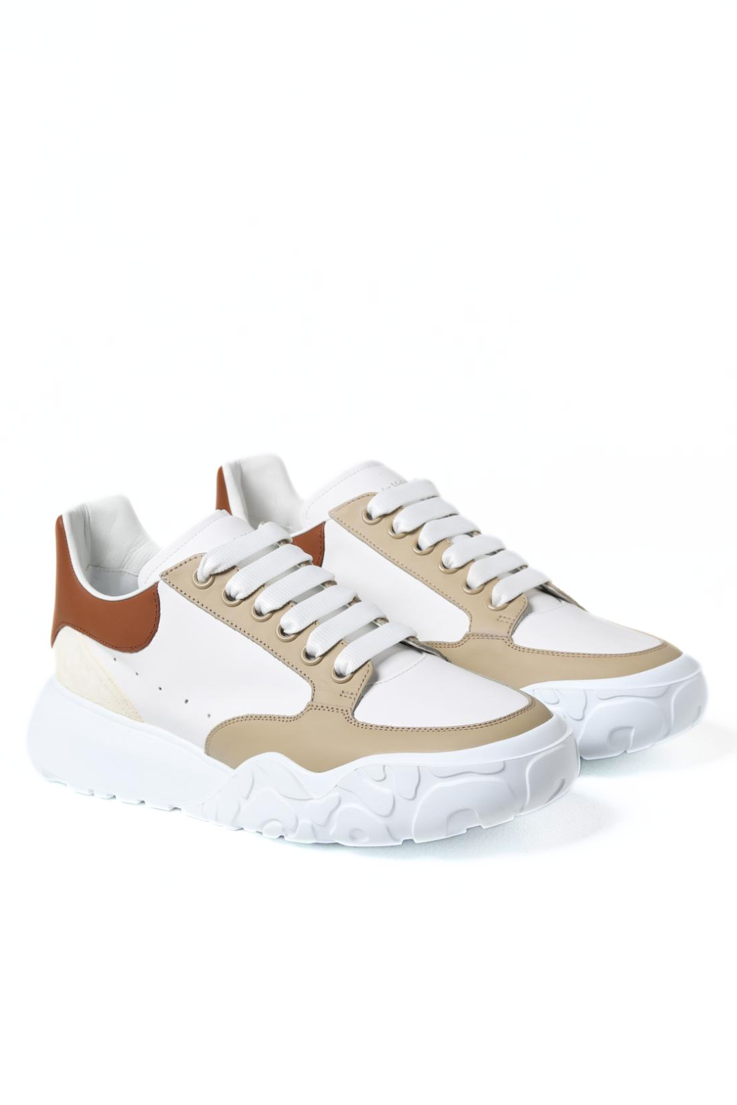 Alexander McQueen-Court Trainers White Tan Red man Sneakers