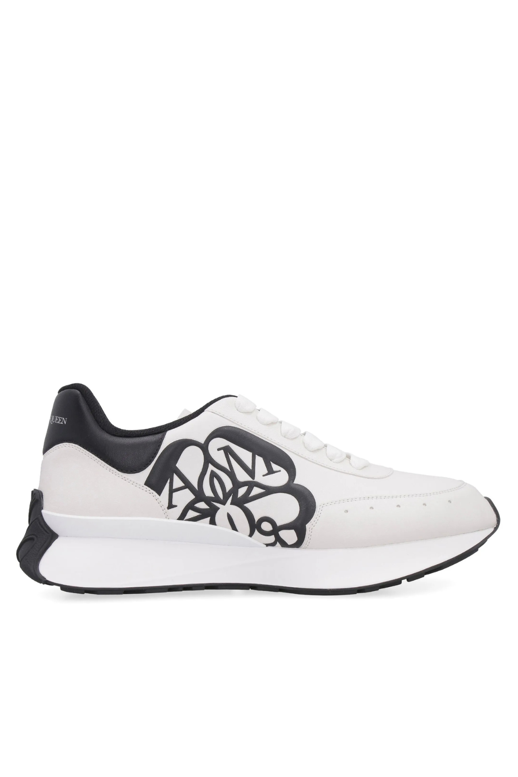 Alexander McQueen Sprint Runner crest-print Black White woman sneakers