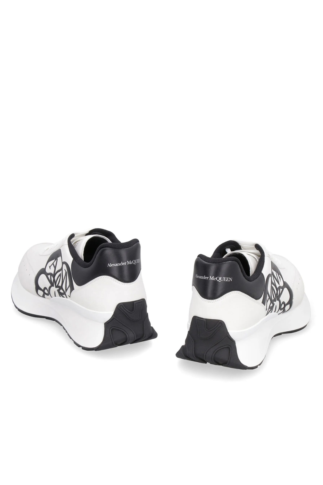 Alexander McQueen Sprint Runner crest-print Black White woman sneakers