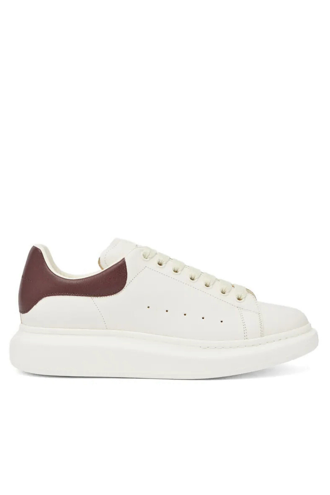 Alexander McQueen Exaggerate Sole Leather Man Sneaker Off White Bordeaux