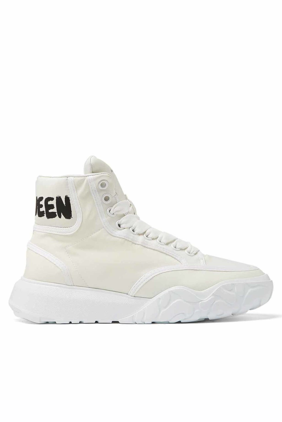 Alexander McQueen Oversized Mid-Top Logo Court Sneakers White