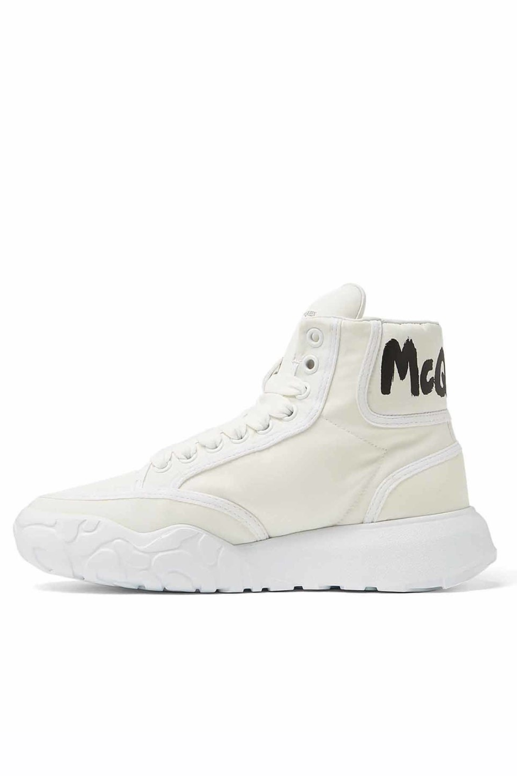 Alexander McQueen Oversized Mid-Top Logo Court Sneakers White