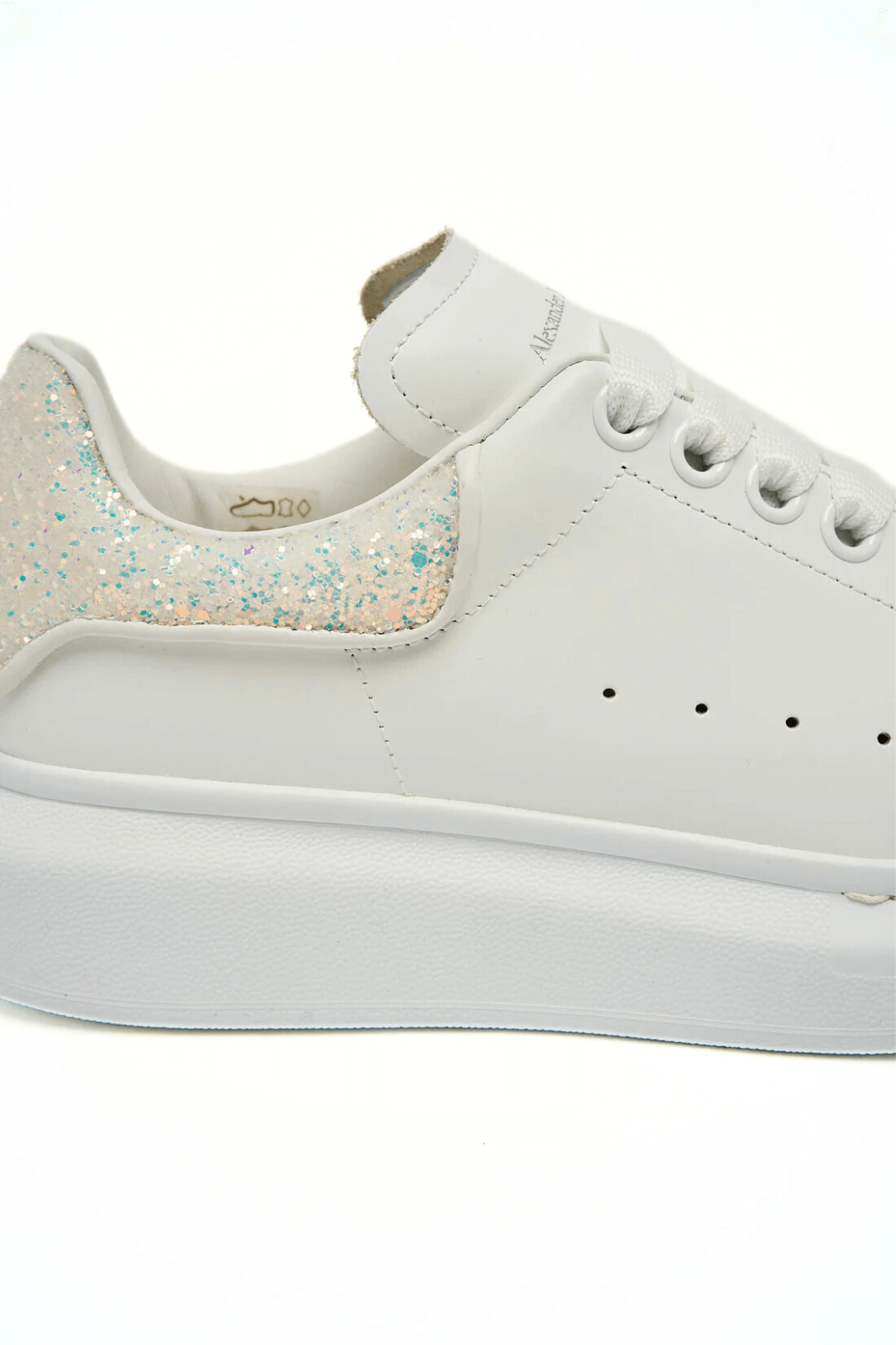 Alexander Mcqueen Iridiscent Glitter in White