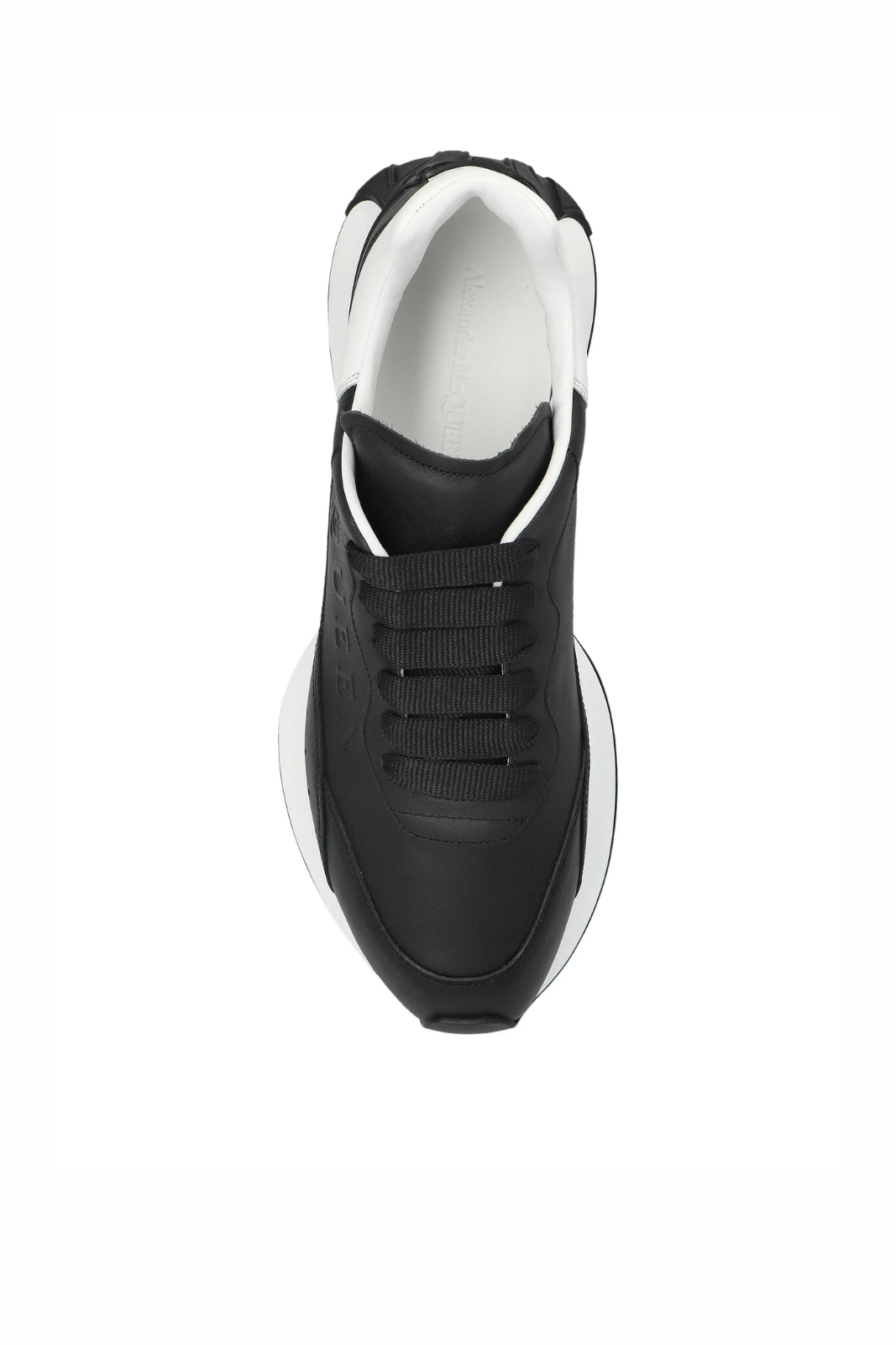 Alexander McQueen Black White leather logo trainers