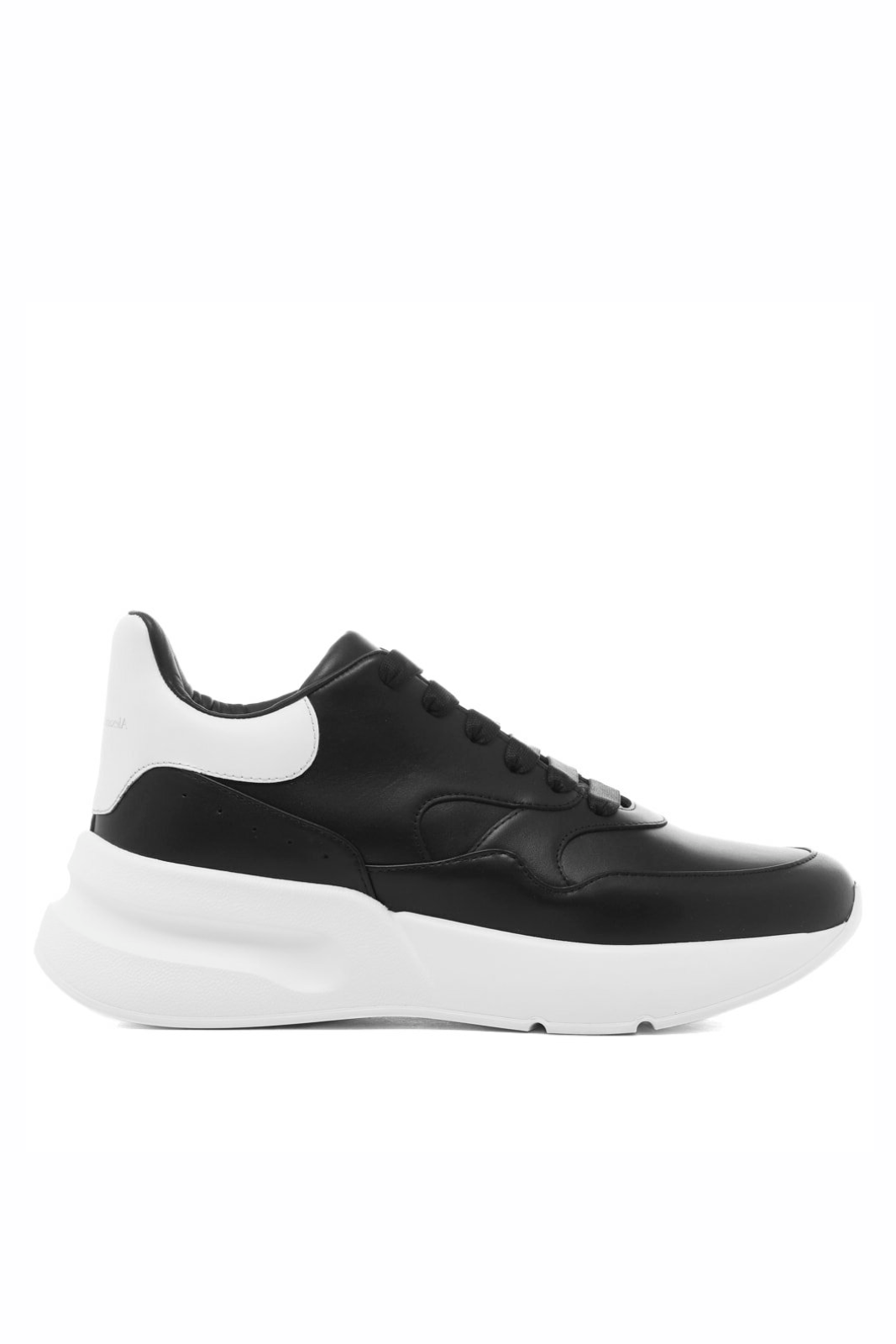 Alexander McQueen Men's Oversized Runner Sneakers in Black White