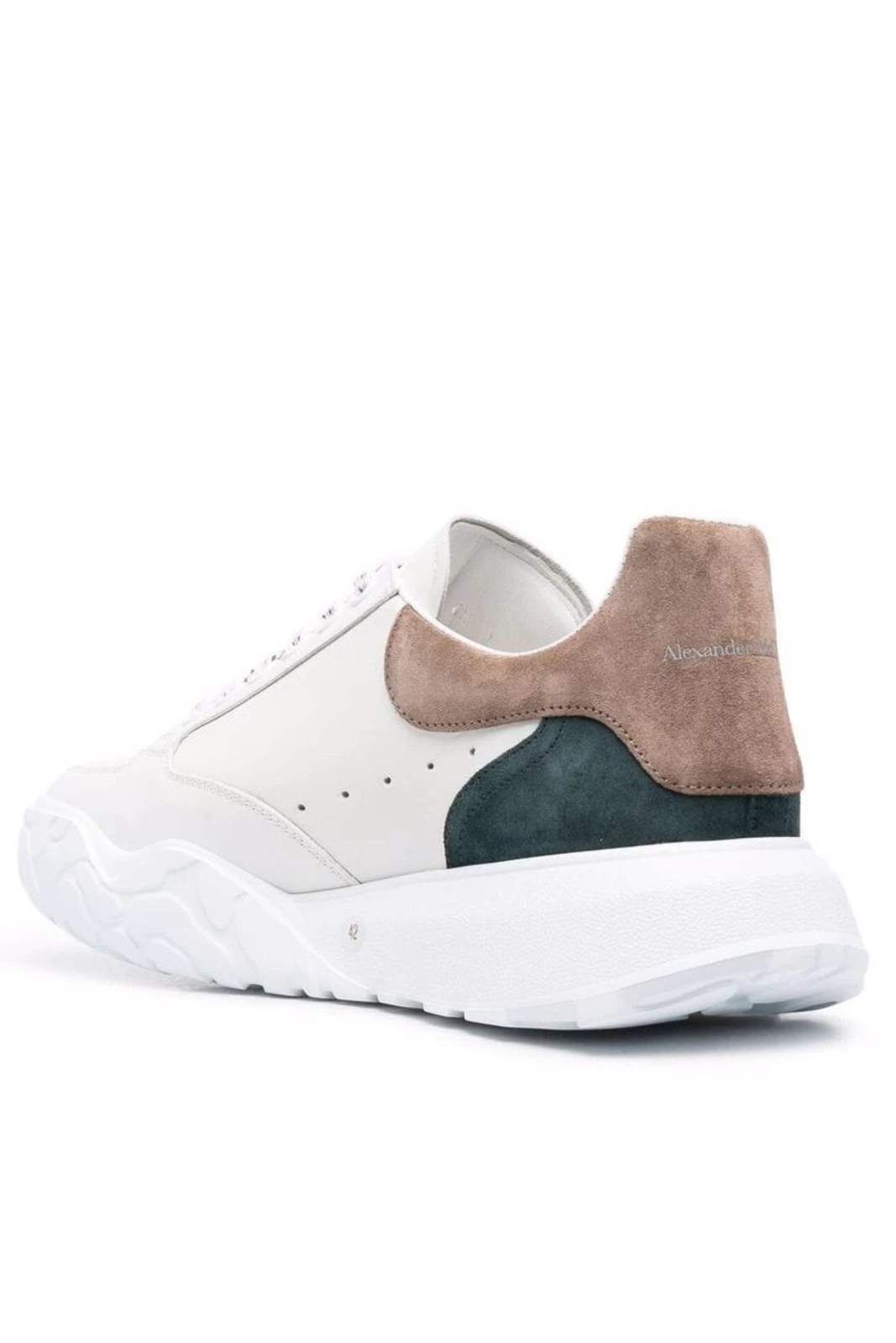 Alexander McQueen New Court Sneaker White, Beige, Green
