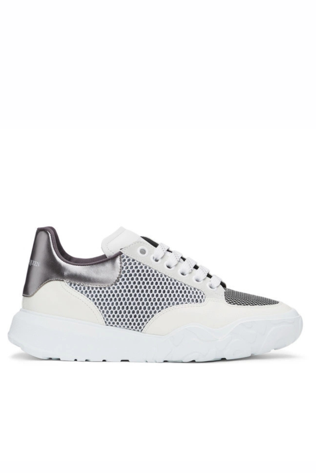 Alexander McQueen Off-White and Grey Court Trainer Sneakers