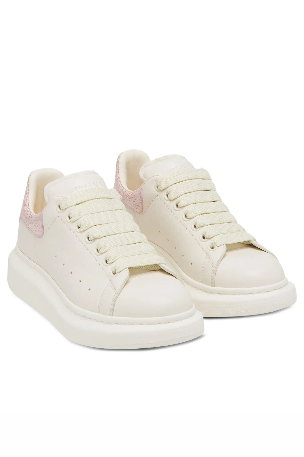 Alexander McQueen Oversize leather panelled sneakers White Pink