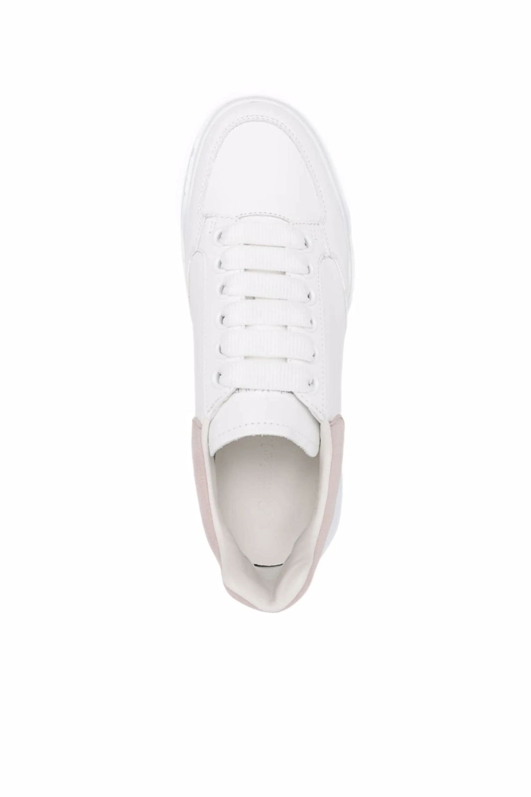 Alexander McQueen Oversized Court Leather Low-Top Trainers white pink