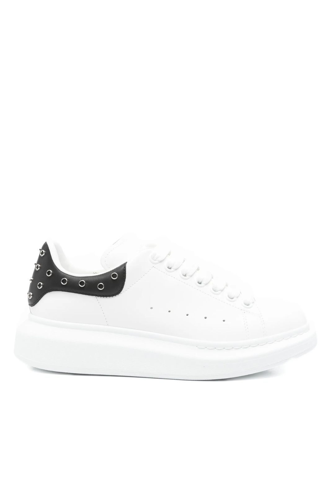 Alexander McQueen Oversized eyelet-details lace-up sneakers White Black