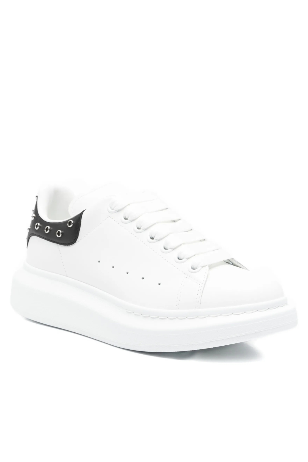 Alexander McQueen Oversized eyelet-details lace-up sneakers White Black