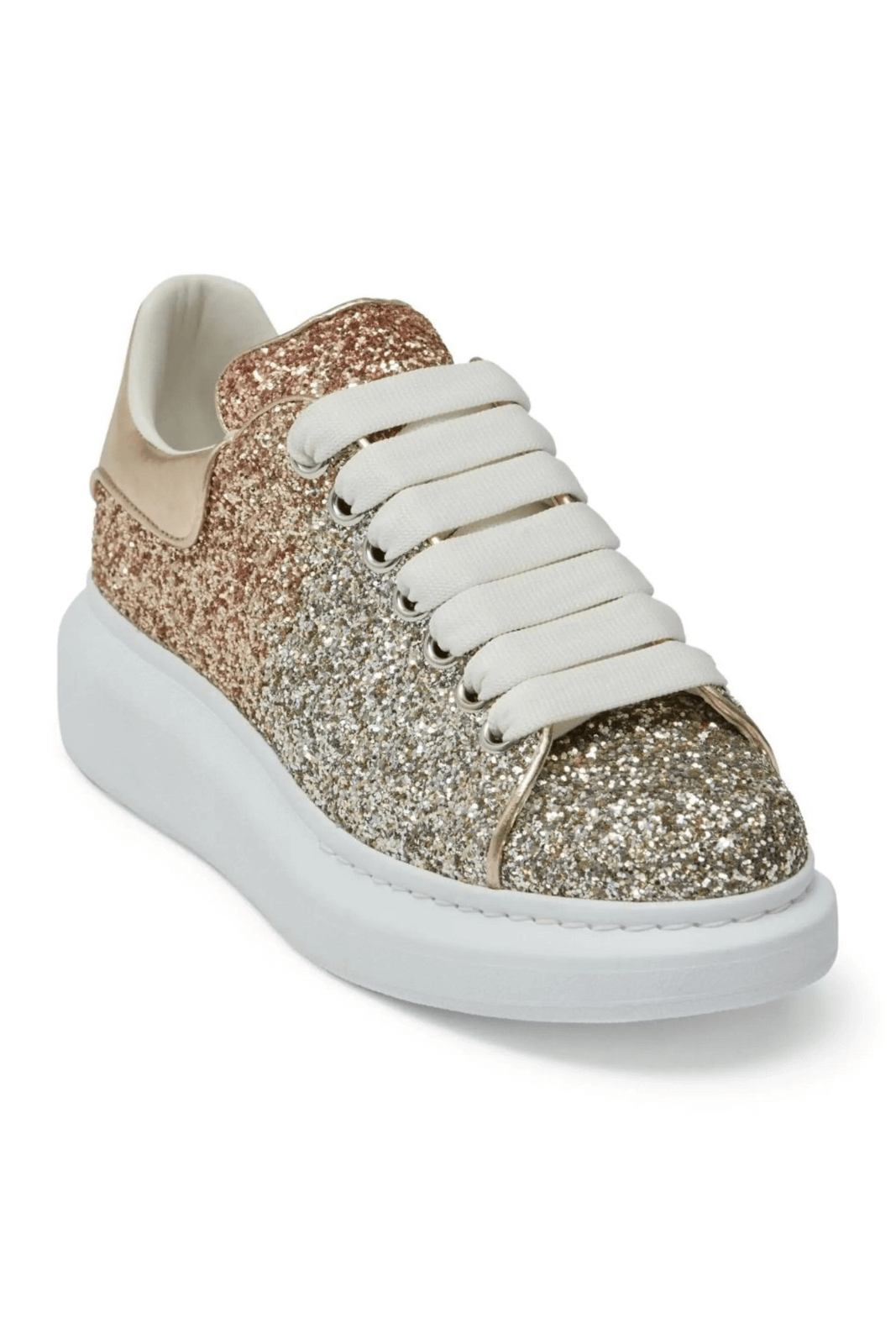 Alexander McQueen Oversized gold glitter chunky sneakers