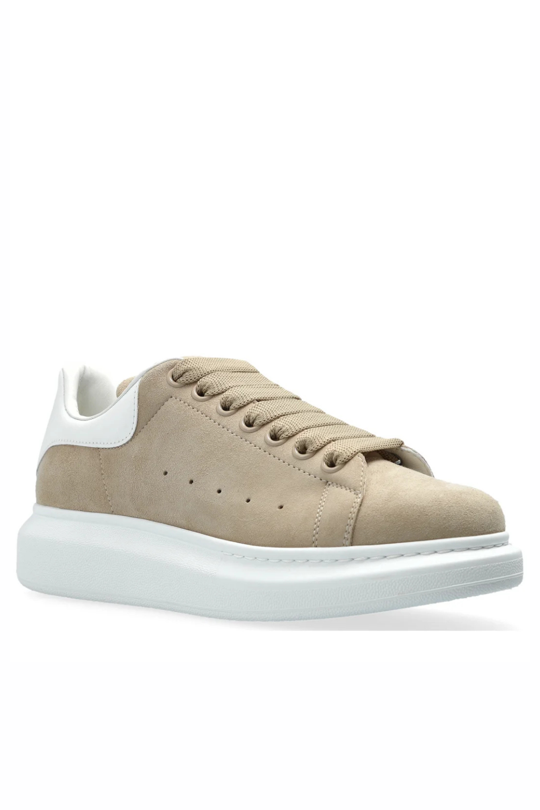 Alexander McQueen Oversized Lace-Up Sneakers Beige White