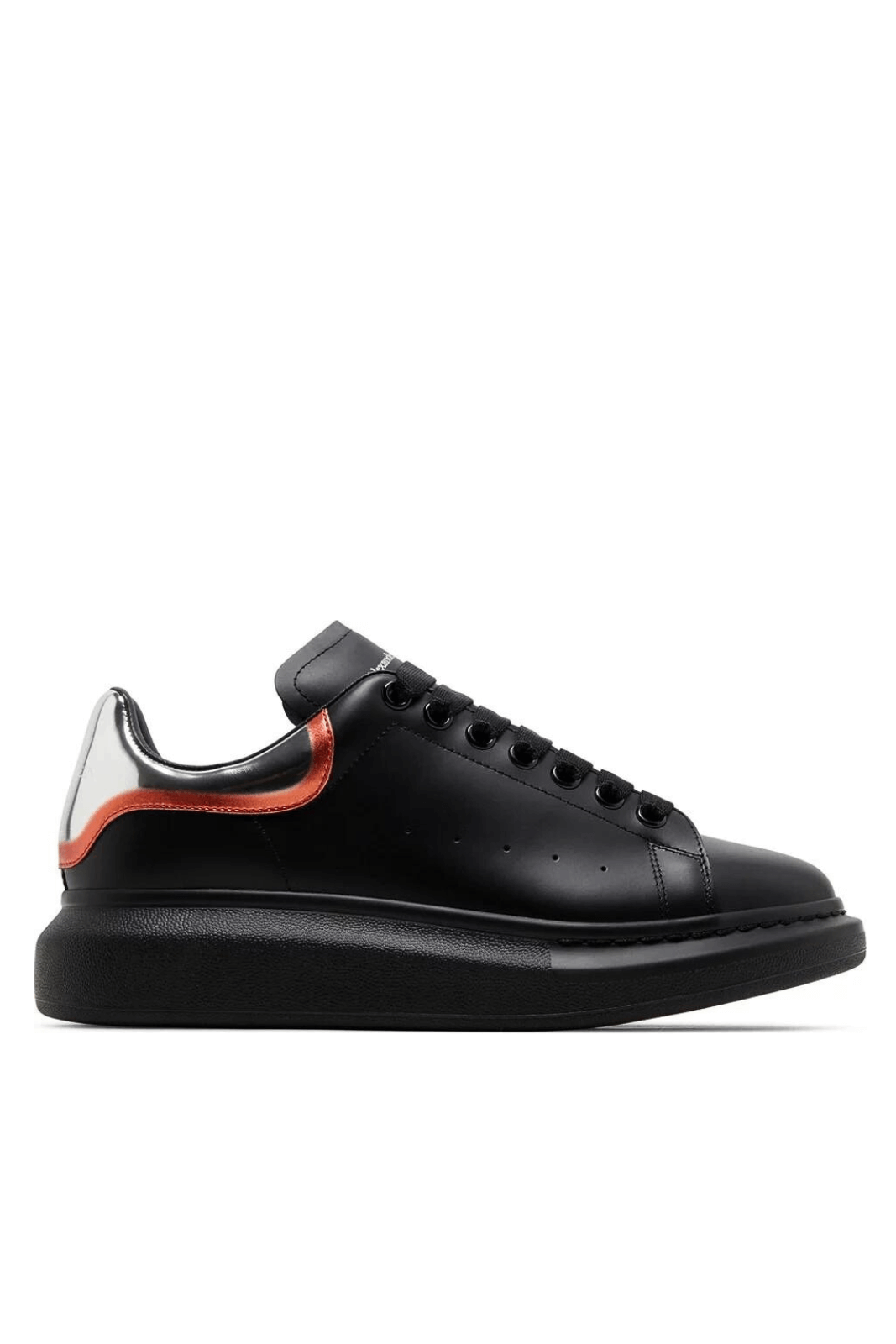 Alexander McQueen Oversized Lace-Up Sneakers Black Silver Welsh Red