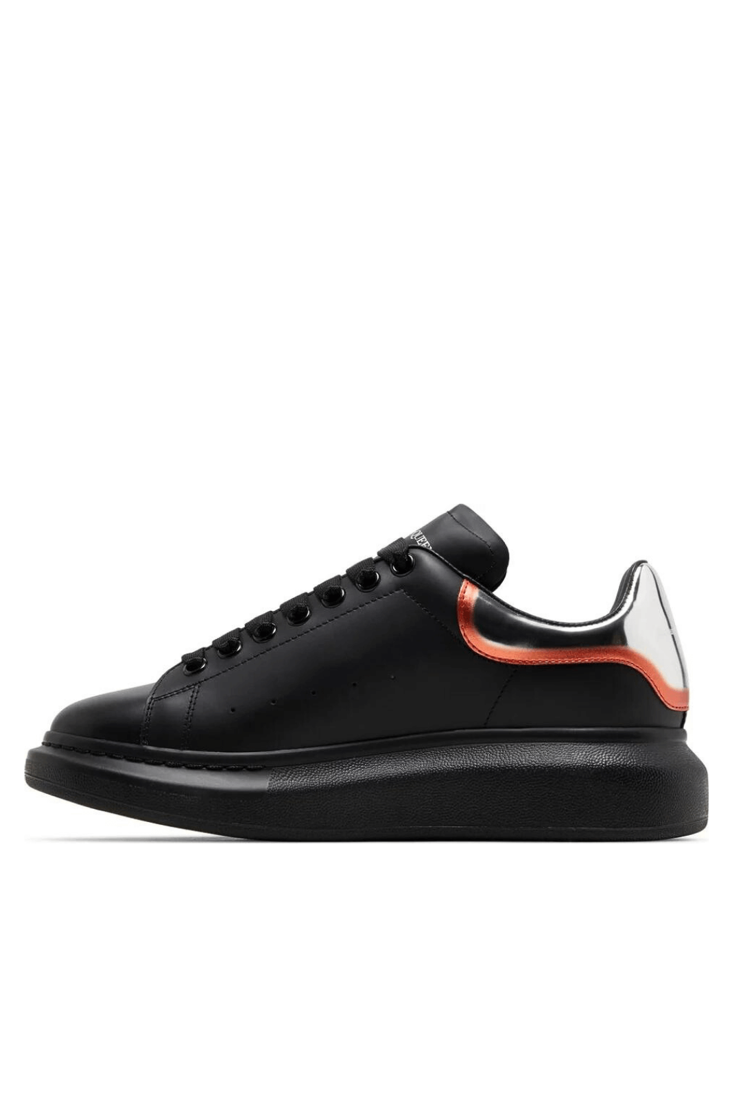 Alexander McQueen Oversized Lace-Up Sneakers Black Silver Welsh Red