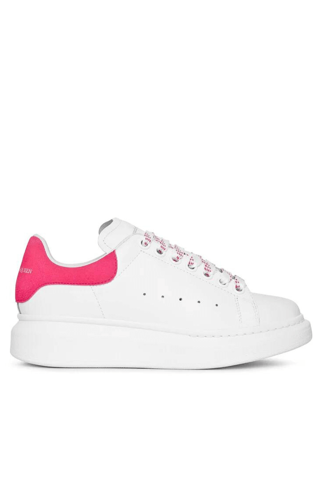 Alexander McQueen Oversized Lace-Up Sneakers White Peony Pink