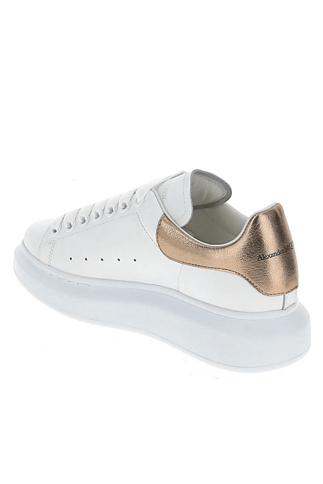 Alexander McQueen Oversized Lace-Up women Sneakers White Bronze