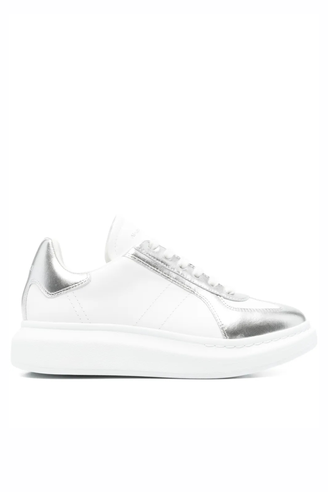 Alexander McQueen Oversized metallic-panel leather sneakers