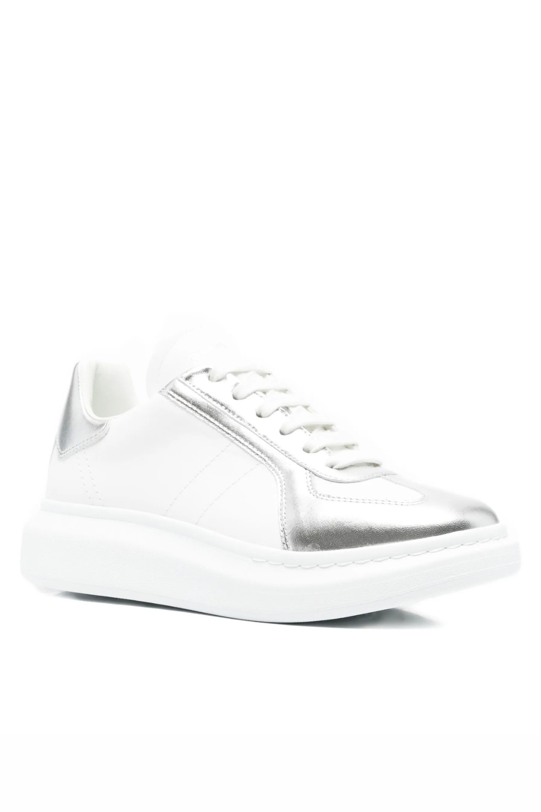 Alexander McQueen Oversized metallic-panel leather sneakers