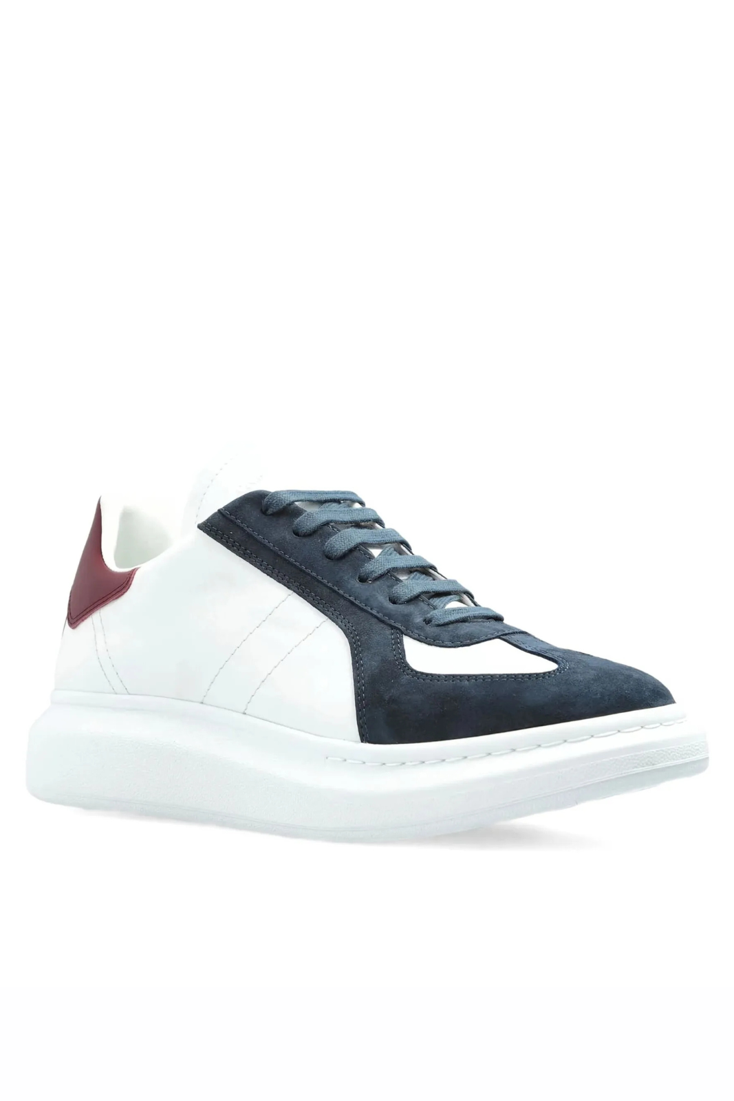 Alexander McQueen Oversized panelled lace-up sneakers White Red Navy