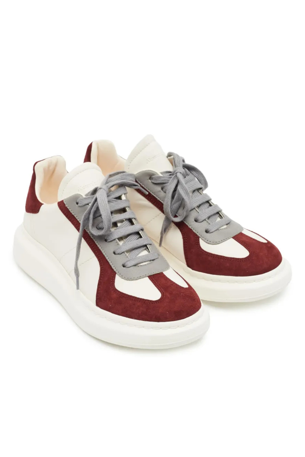 Alexander McQueen Oversized Retro Men Sneakers White Grey Red