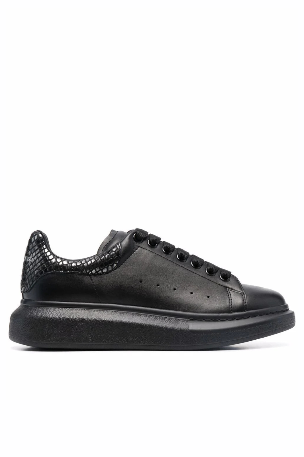 Alexander McQueen Oversized Snake Skin Effect Sneakers Black