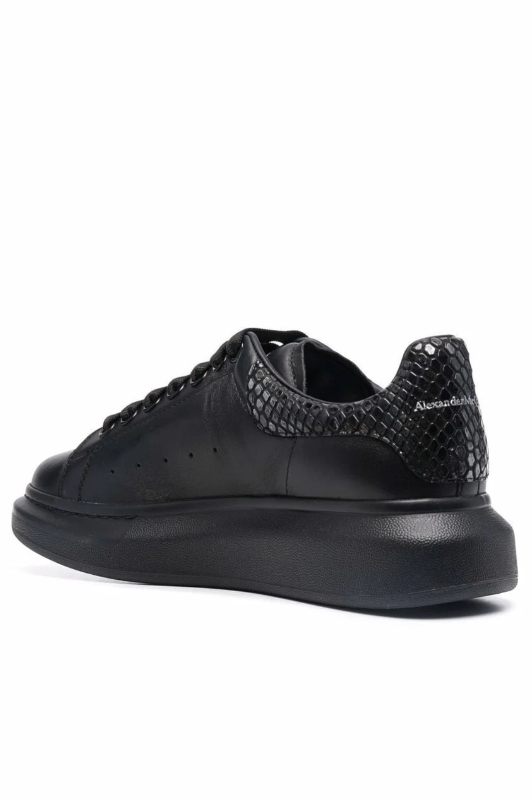 Alexander McQueen Oversized Snake Skin Effect Sneakers Black