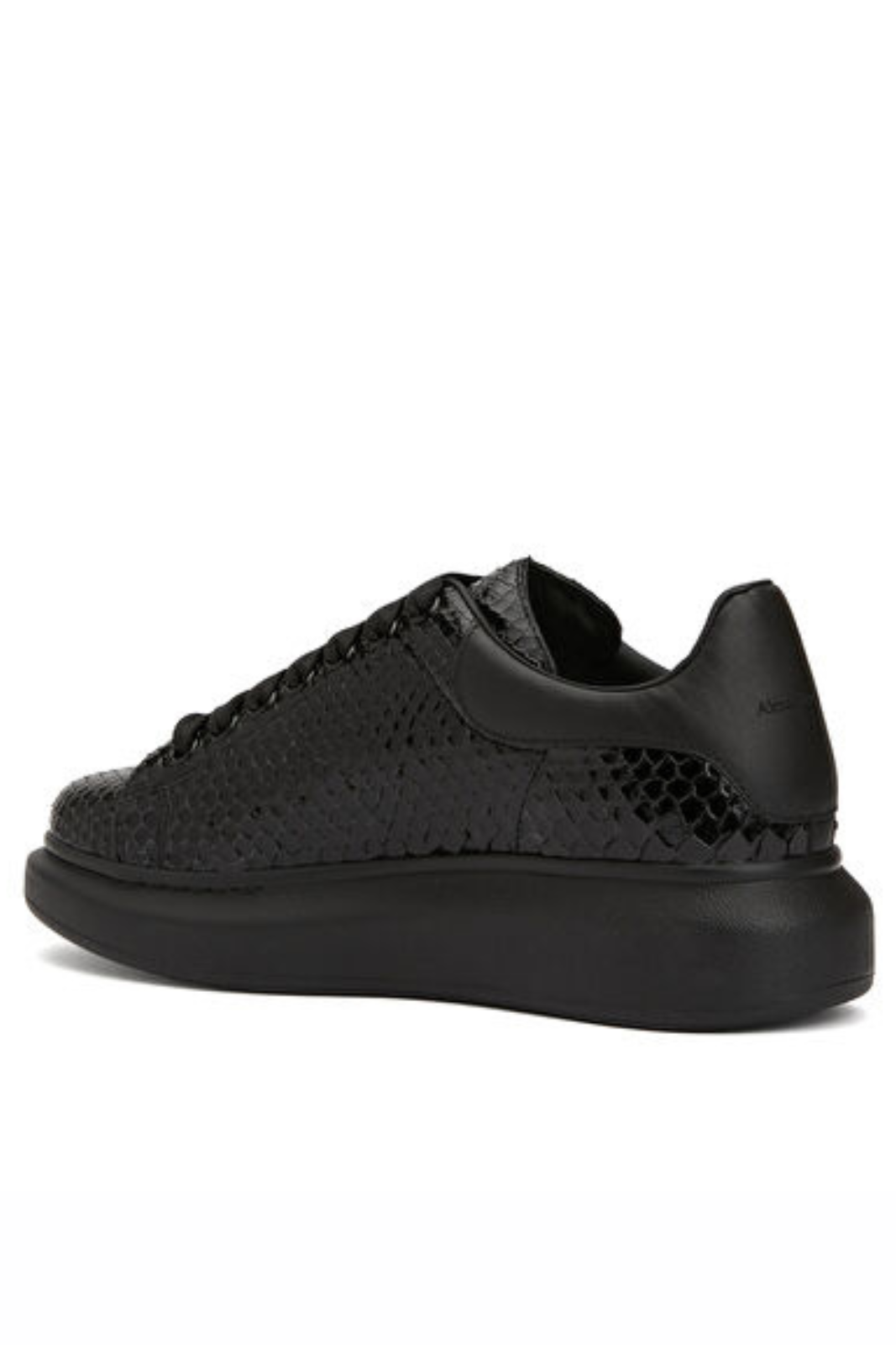Alexander McQueen Oversized Sneaker in black python skin with black leather