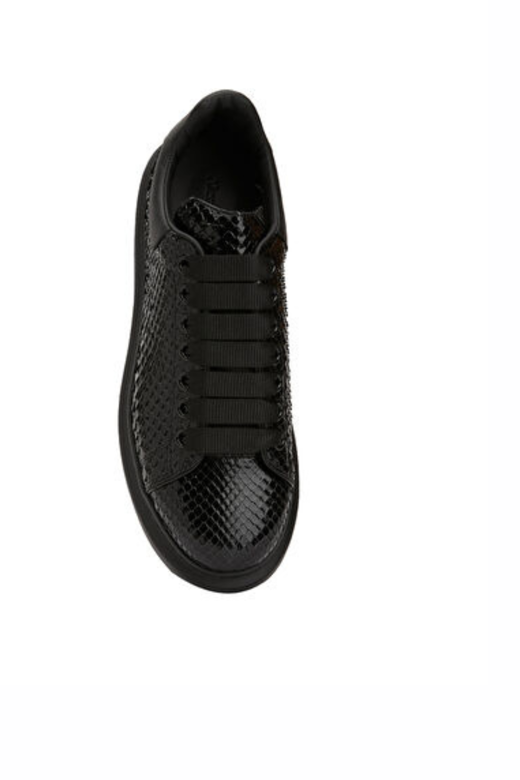 Alexander McQueen Oversized Sneaker in black python skin with black leather