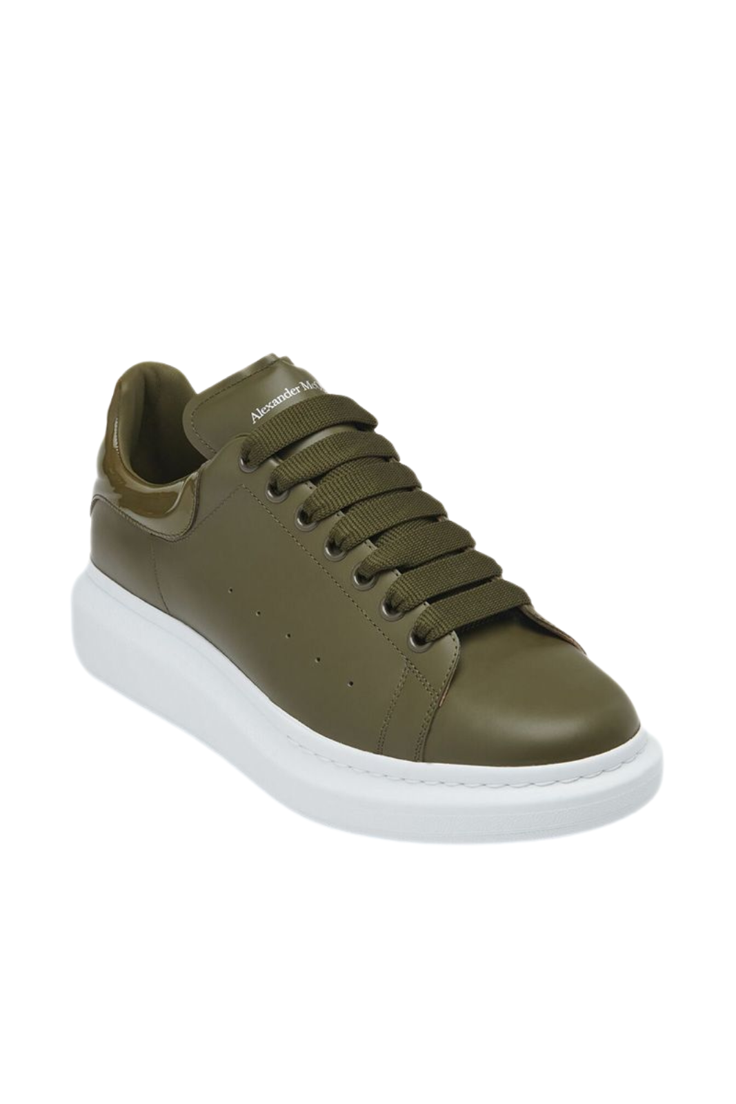 Alexander McQueen Oversized Leather Sneakers In Khaki