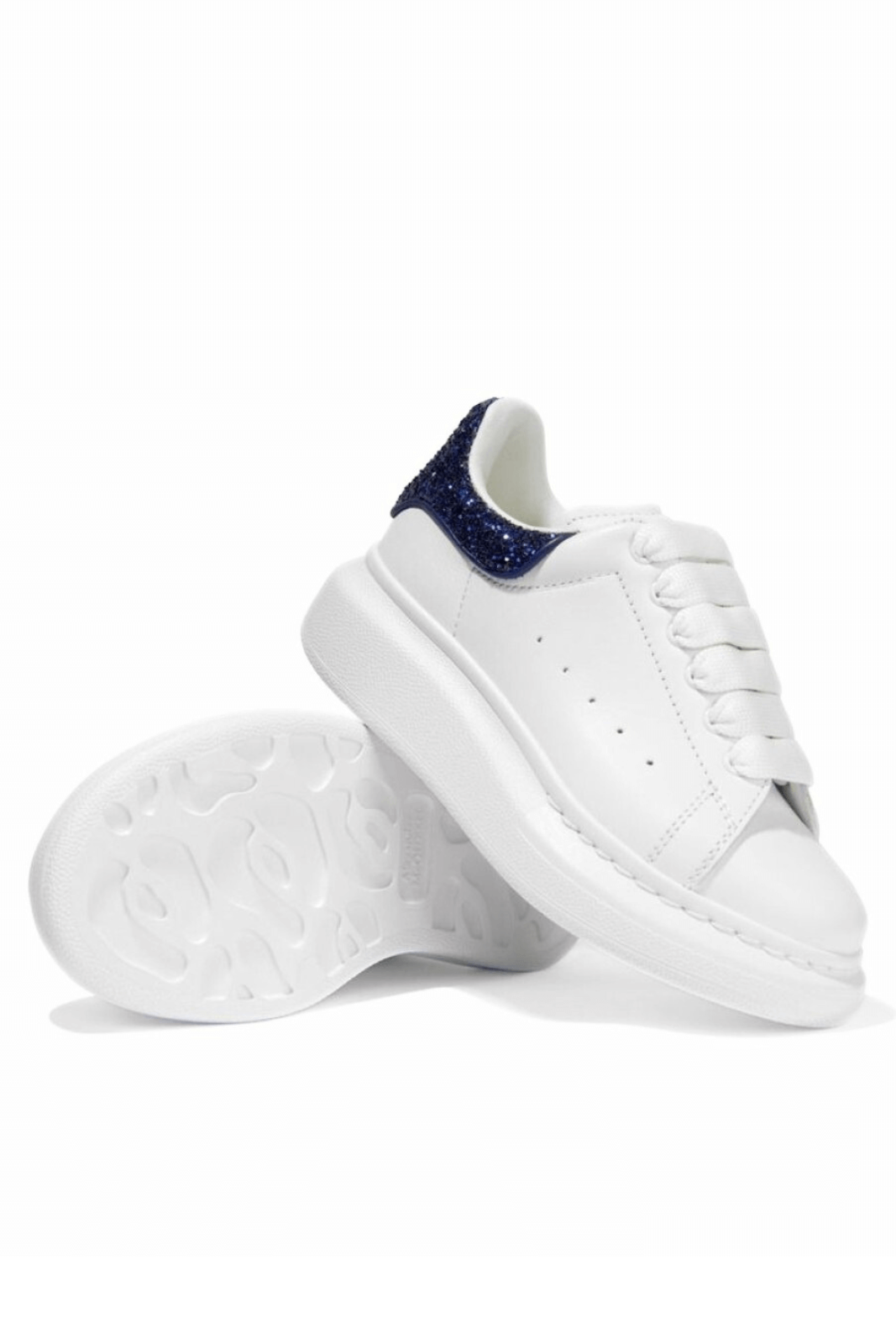 Alexander McQueen Oversized Sneaker White Navy Glitter