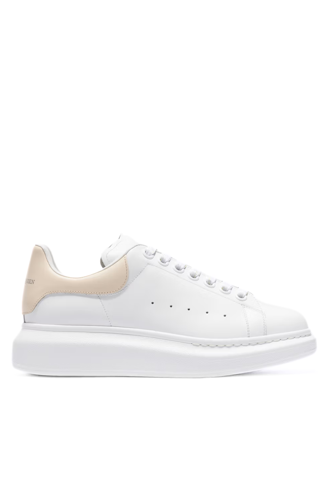 Alexander McQueen Oversized Men's Leather Sneakers Low Top White Calico