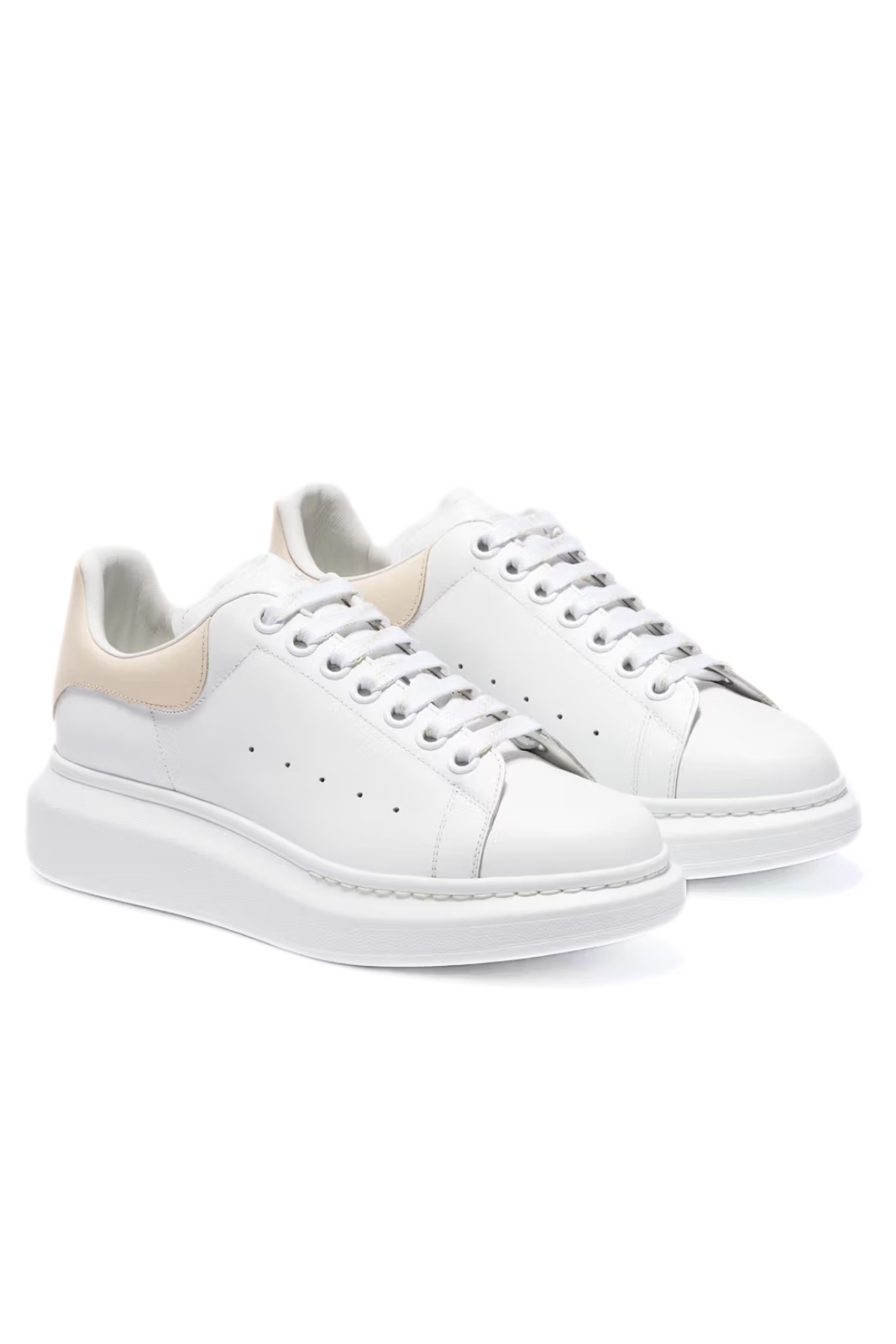 Alexander McQueen Oversized Men's Leather Sneakers Low Top White Calico