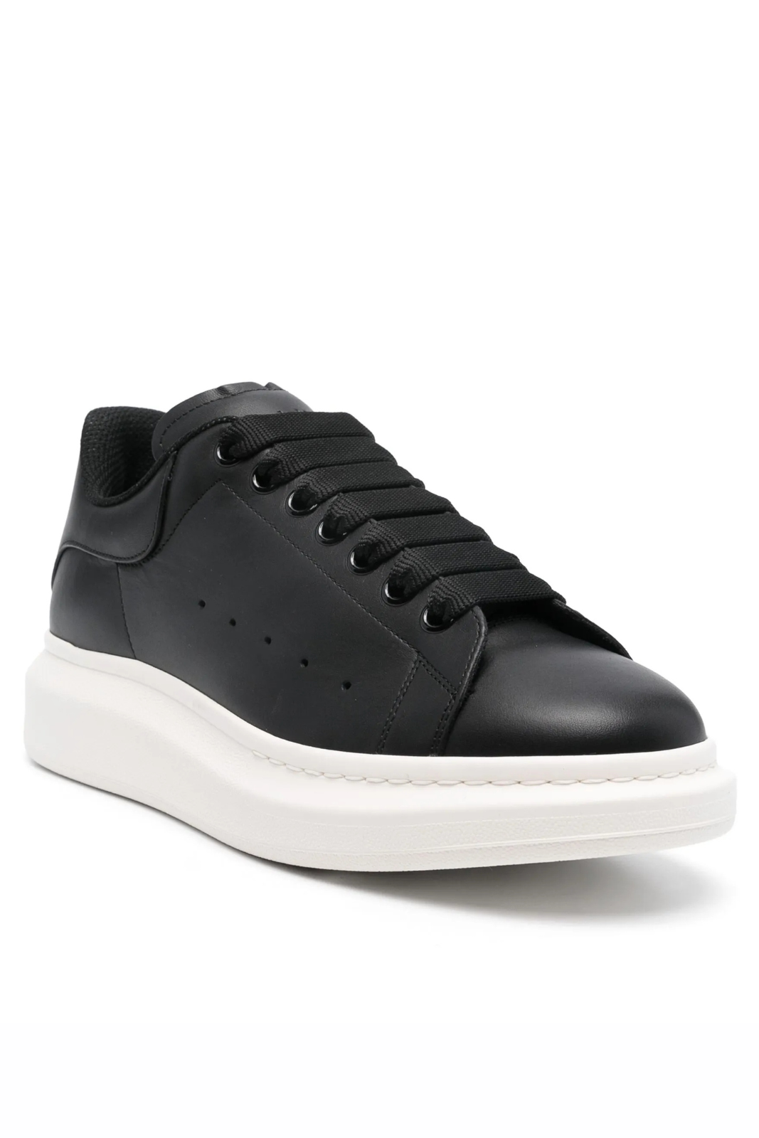 Alexander McQueen Oversized Black calf leather sneakers