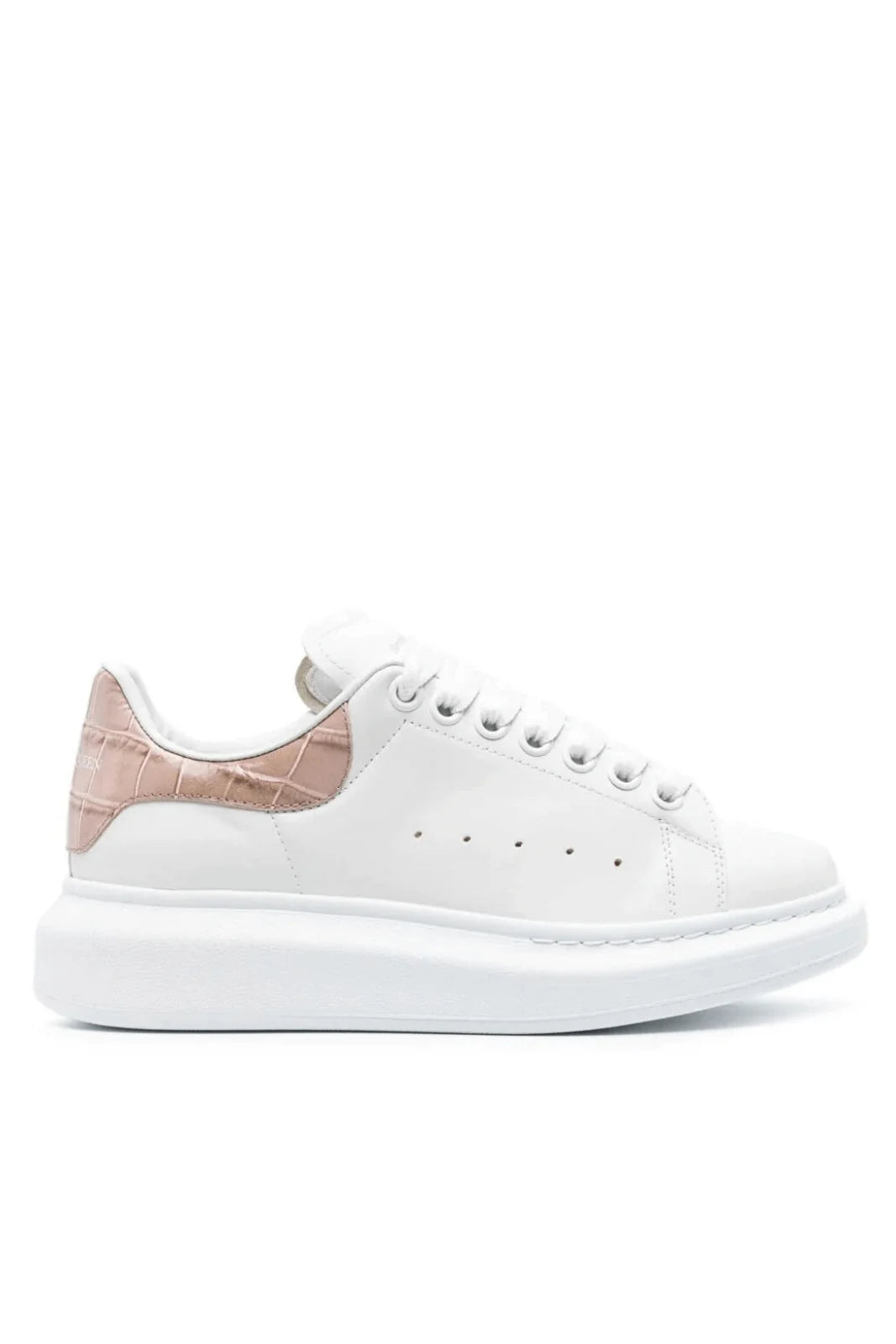 Alexander McQueen Oversized crocodile-embossed sneakers White Pink