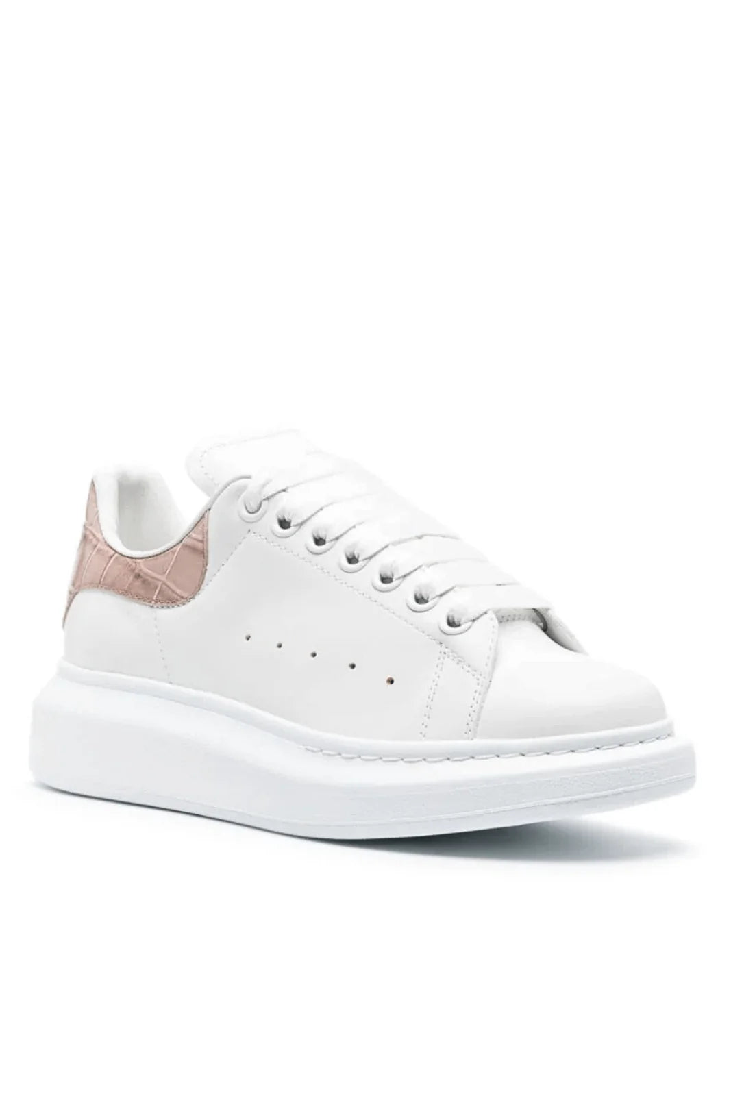 Alexander McQueen Oversized crocodile-embossed sneakers White Pink