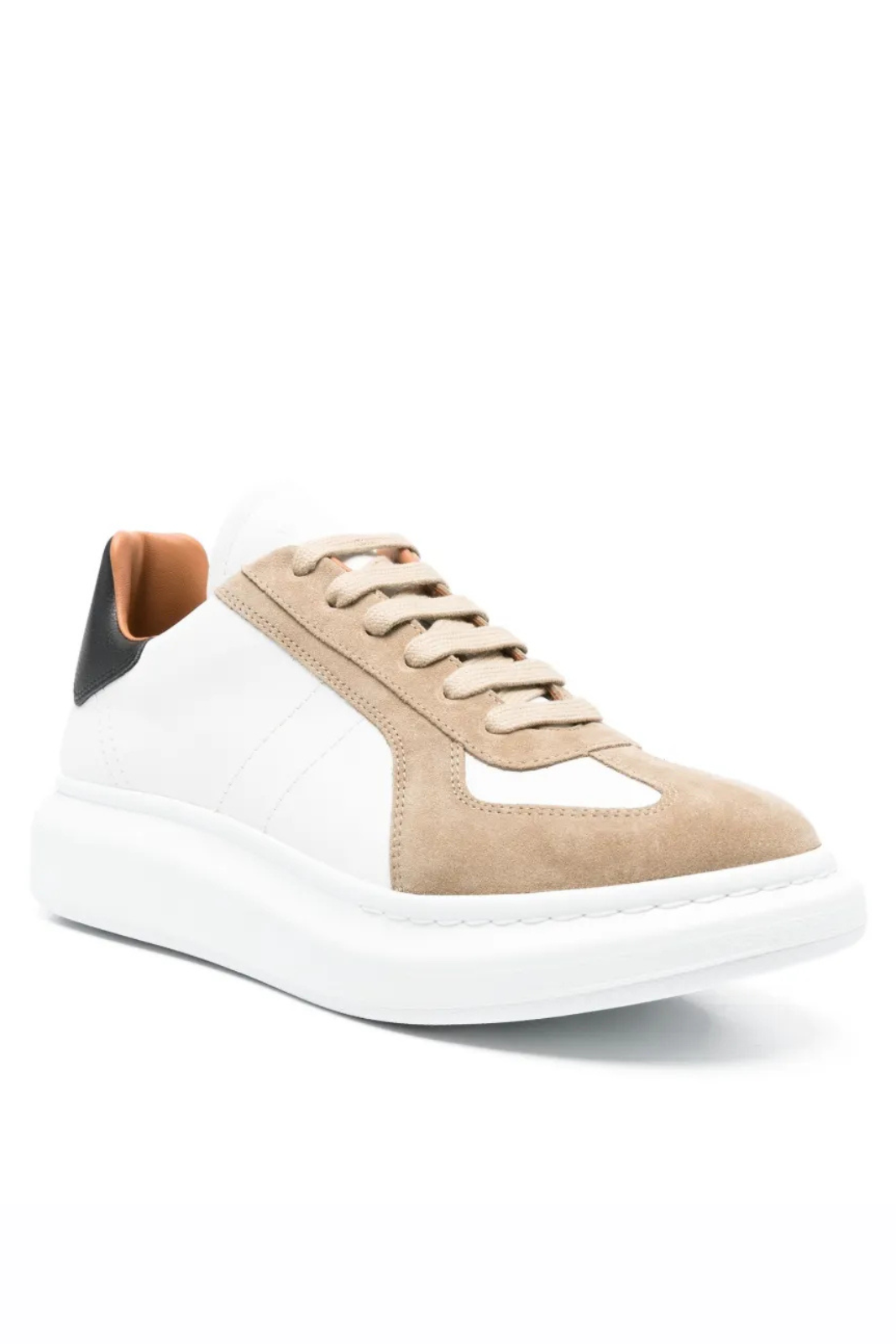 Alexander McQueen Oversized suede sneakers White Beige Black