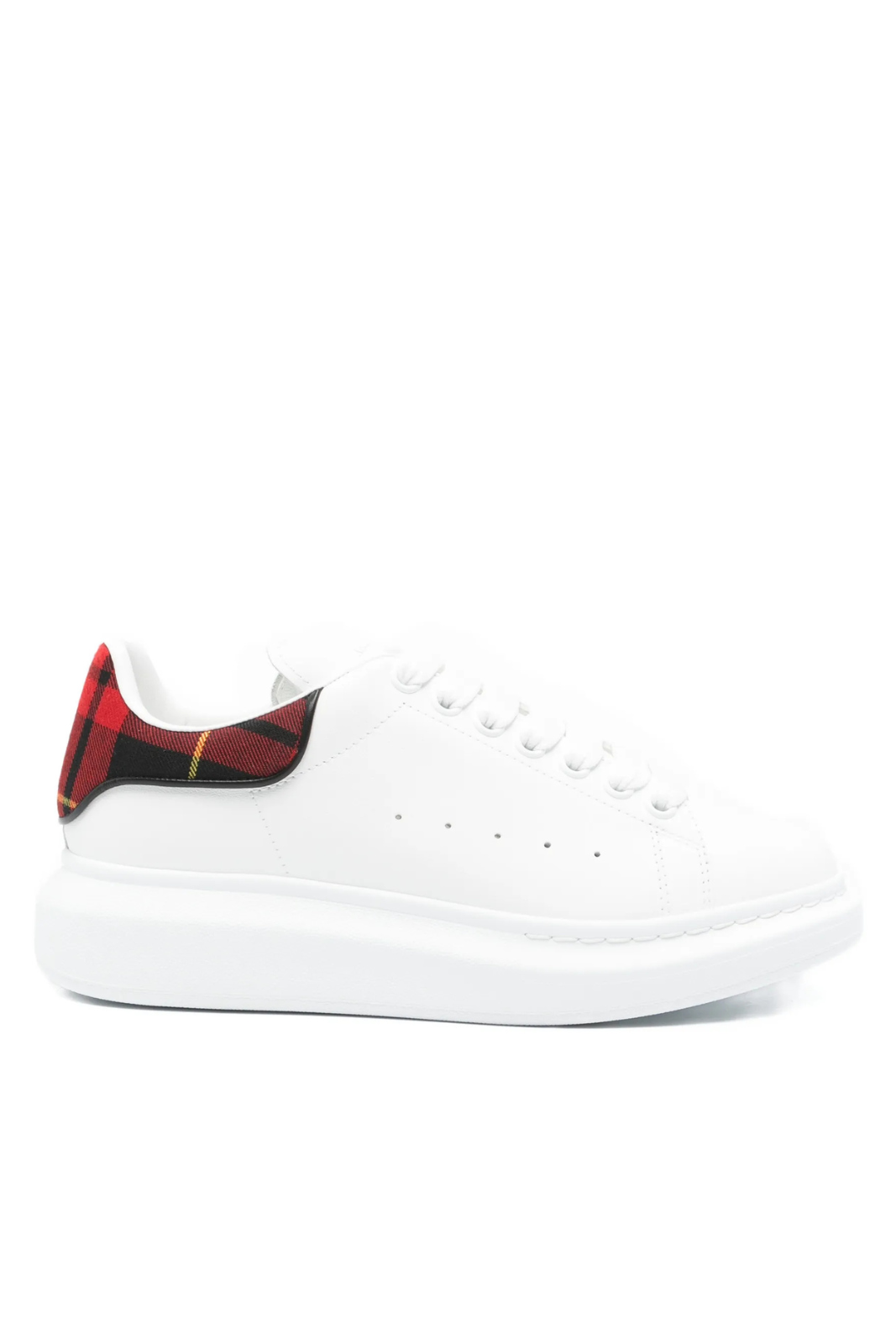 Alexander McQueen Oversized tartan-detail lace-up sneakers White Woman