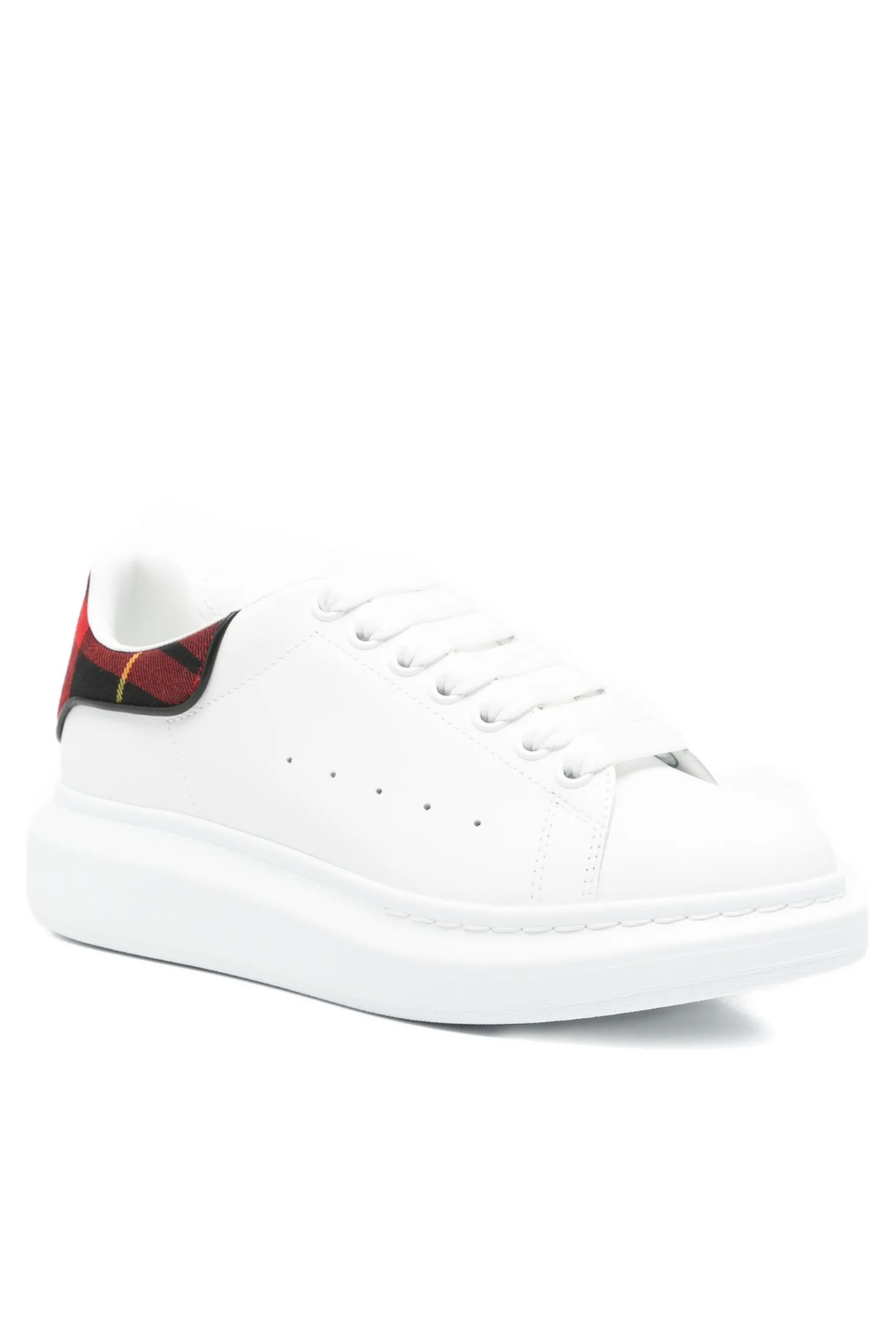 Alexander McQueen Oversized tartan-detail lace-up sneakers White Woman