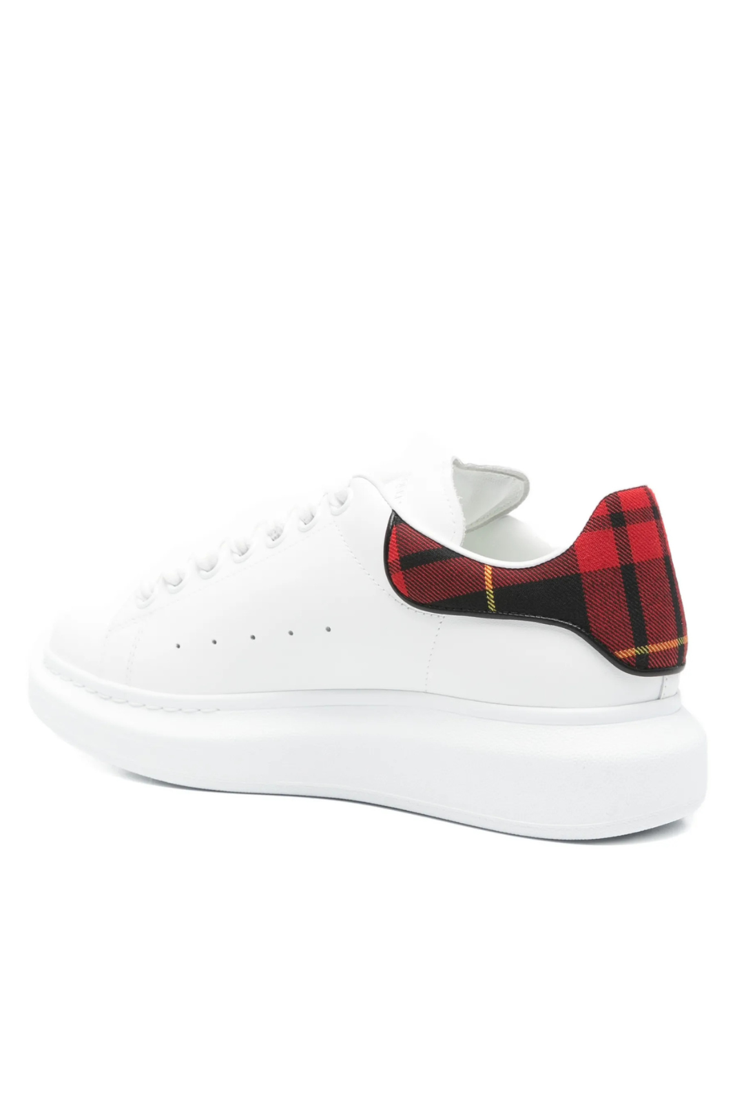 Alexander McQueen Oversized tartan-detail lace-up sneakers White Woman