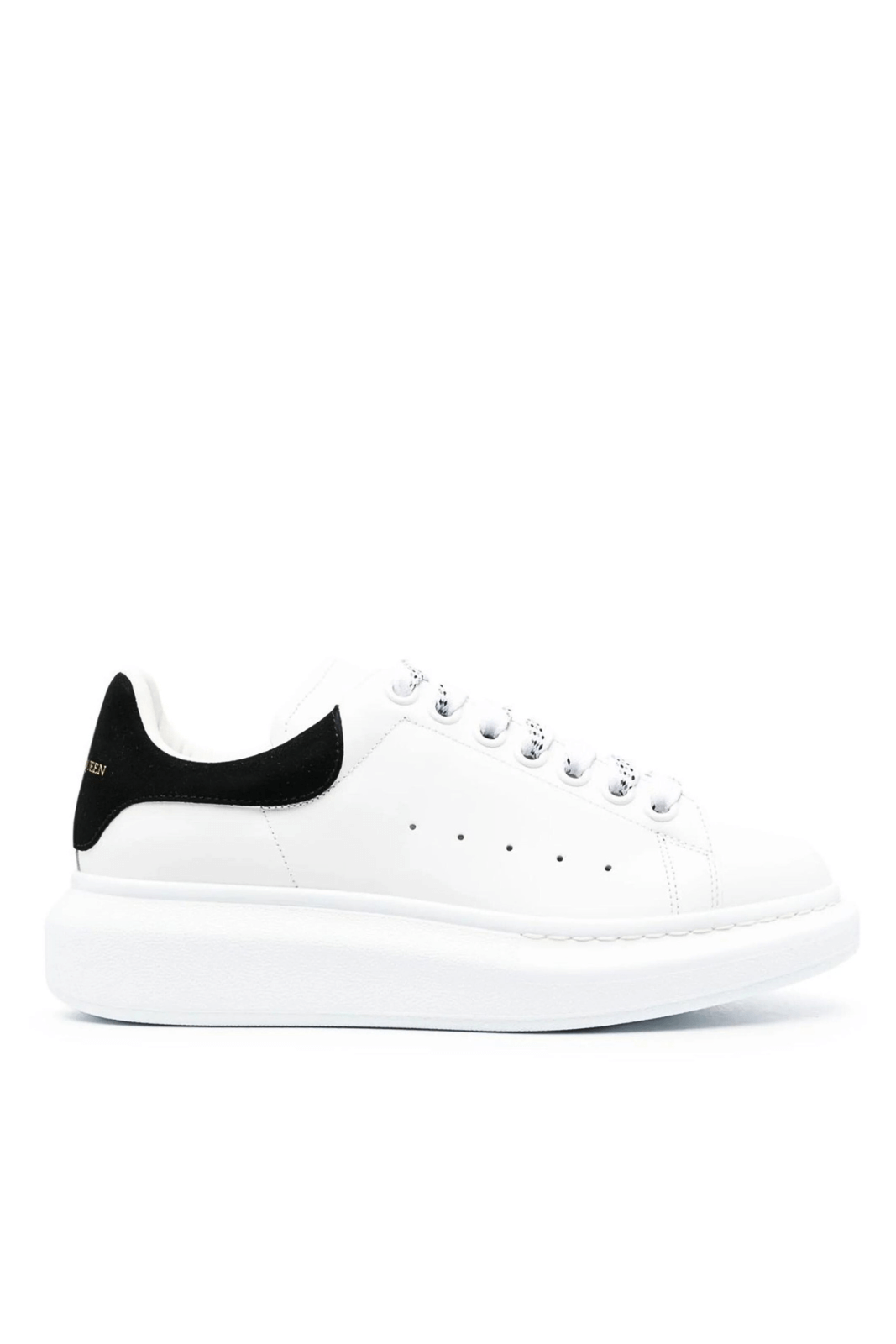 Alexander McQueen Oversized White Black suede low-top sneakers for women