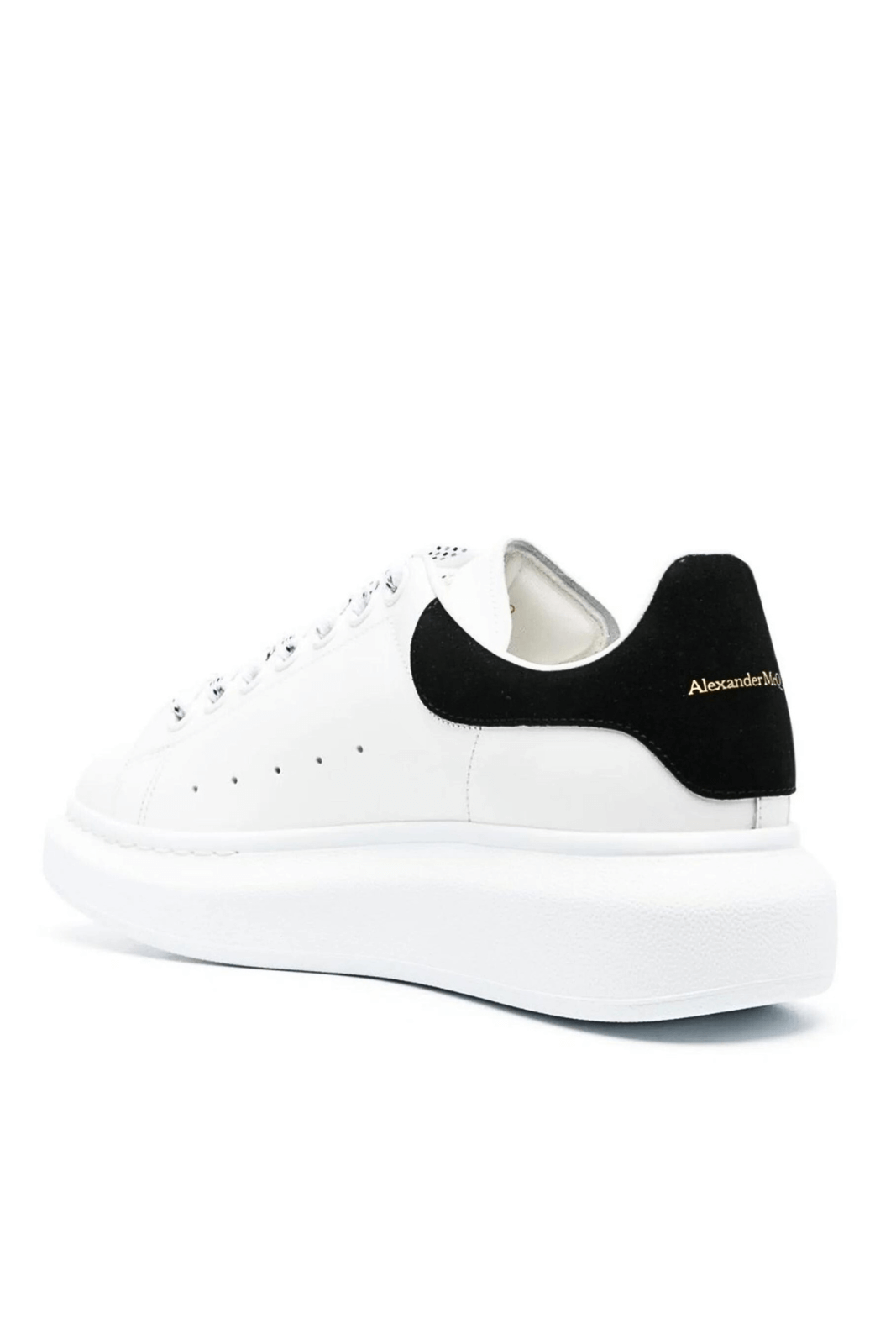 Alexander McQueen Oversized White Black suede low-top sneakers for women