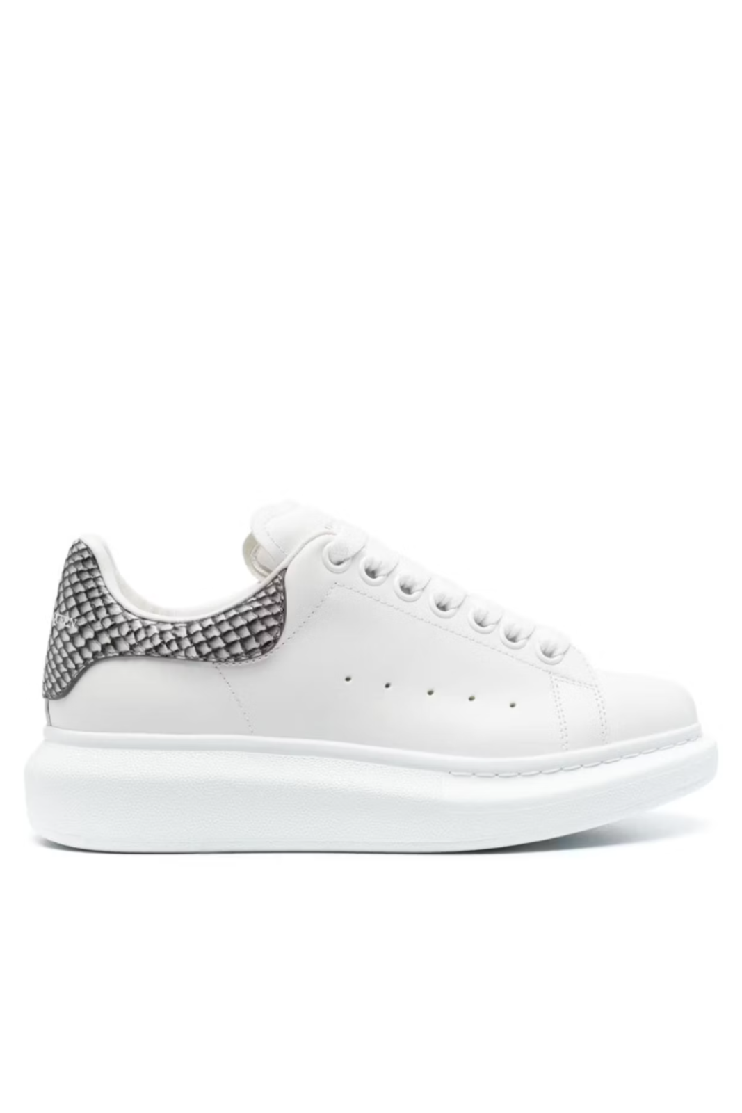 Alexander McQueen Oversized Lace-Up Sneakers White Grey