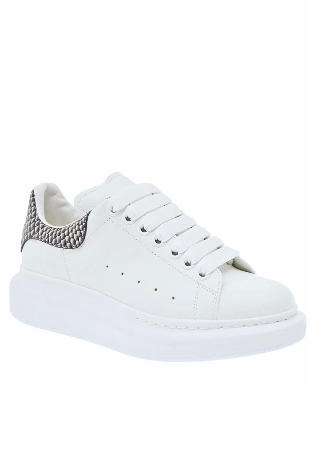 Alexander McQueen Oversized Lace-Up Sneakers White Grey