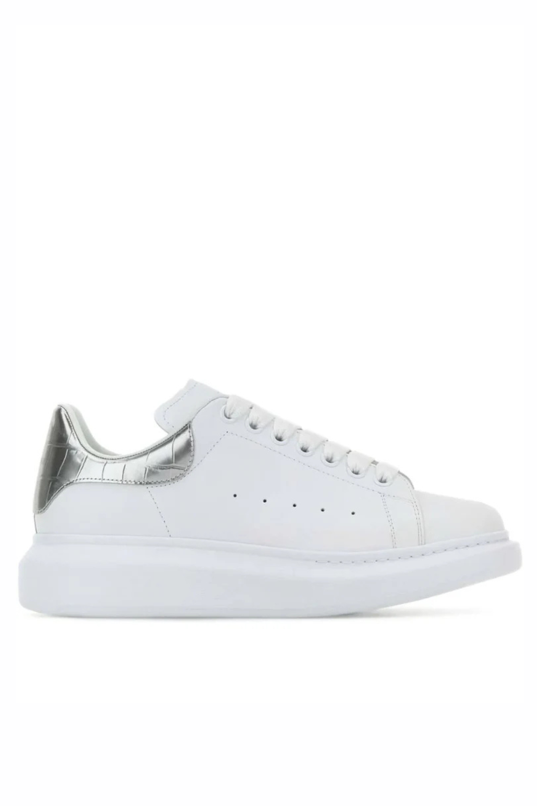 Alexander McQueen Oversized women White Silver Croco Sneakers