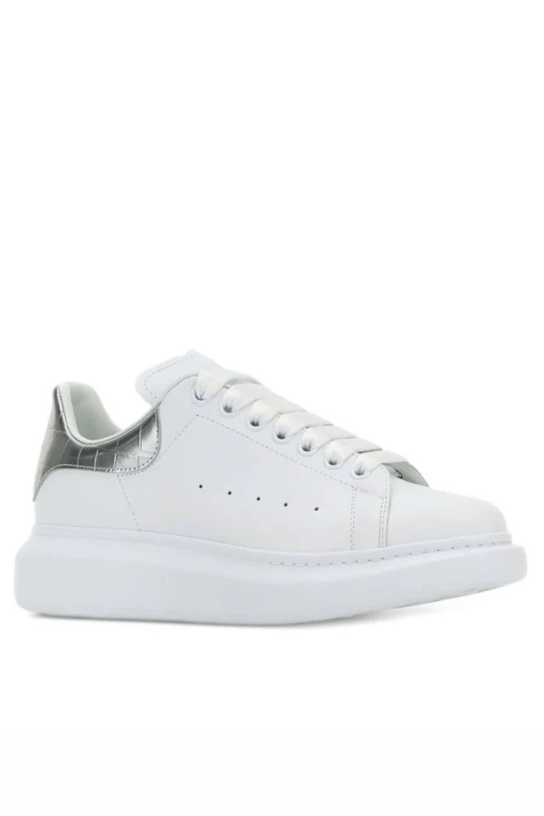 Alexander McQueen Oversized women White Silver Croco Sneakers