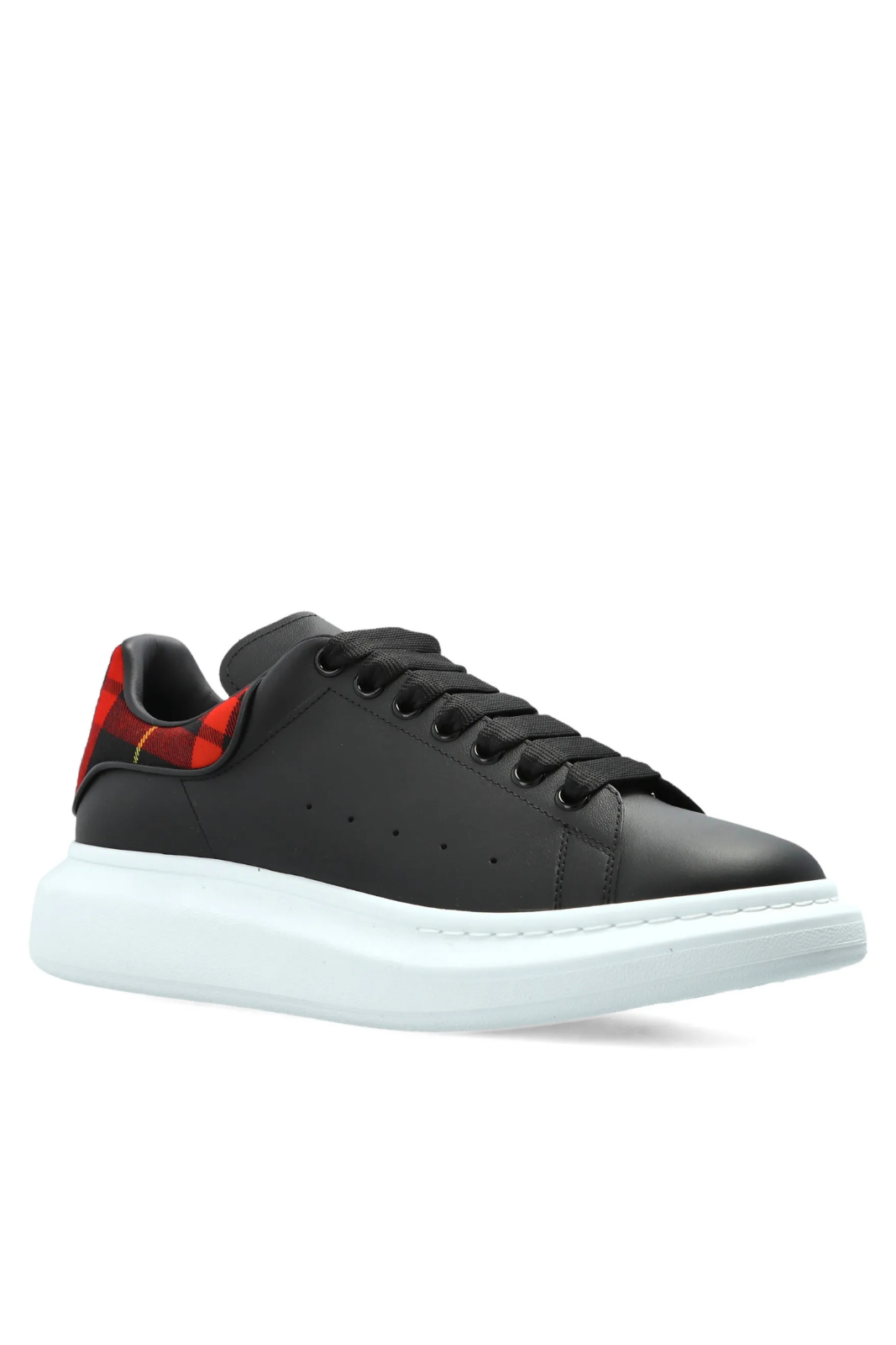 Alexander McQueen Oversized Men round-toe sneakers Black Red