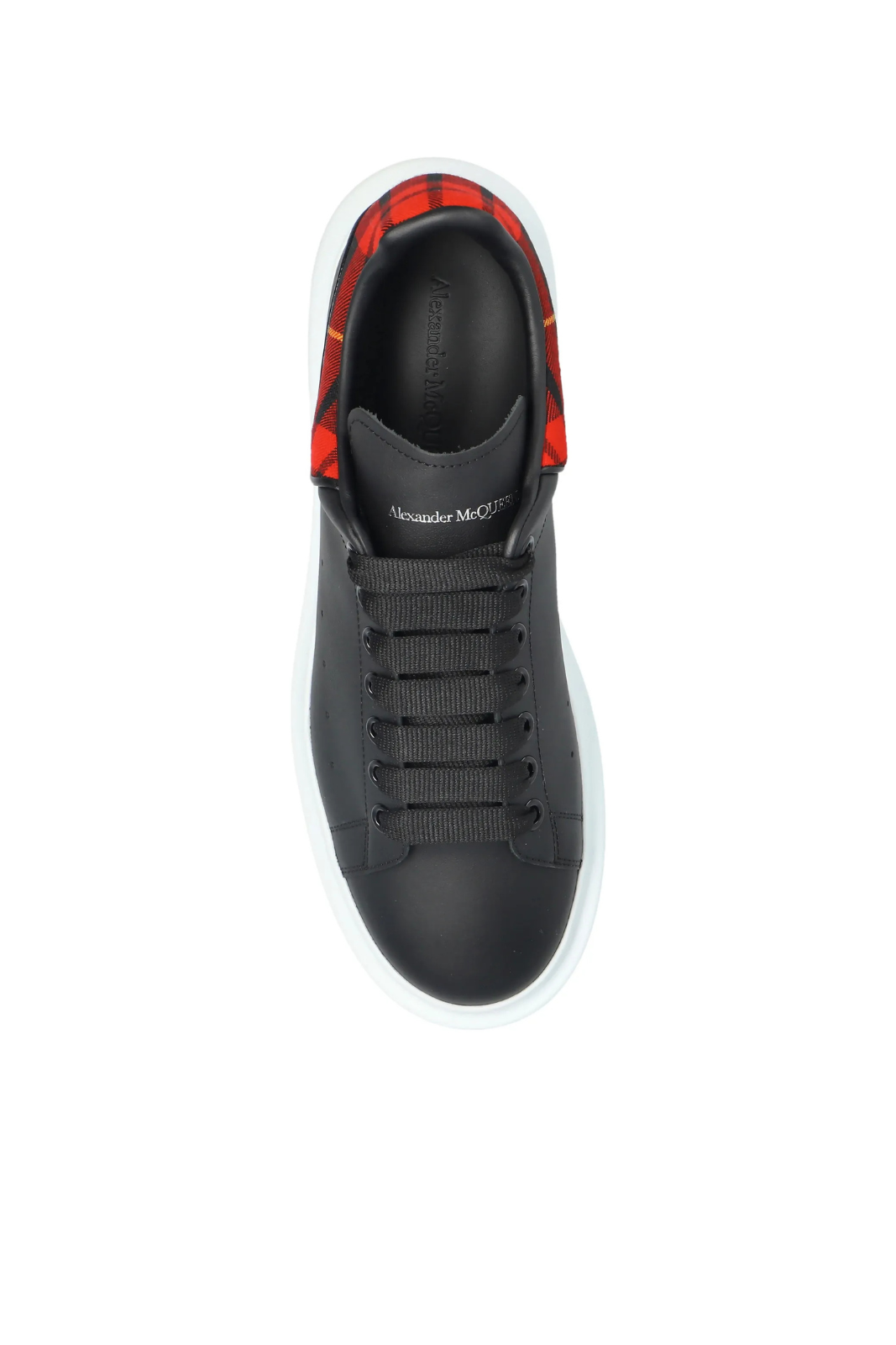 Alexander McQueen Oversized Men round-toe sneakers Black Red